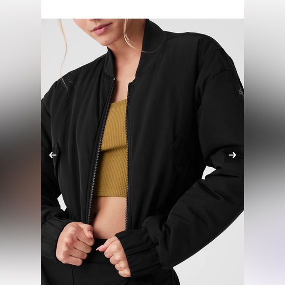 Alo Cropped Breakline Bomber Jacket - Picture 4 of 8